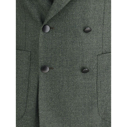 Green Fleece Wool Blazer