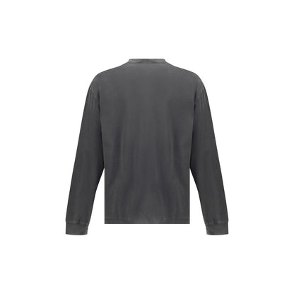 Gray Cotton Long Sleeve T-Shirt