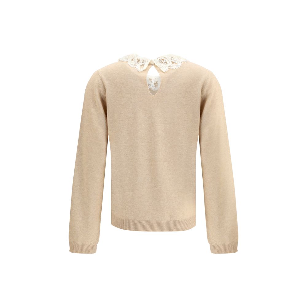 Beige Fleece Wool Sweatshirt