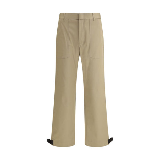 Beige Cotton Cargo Pants