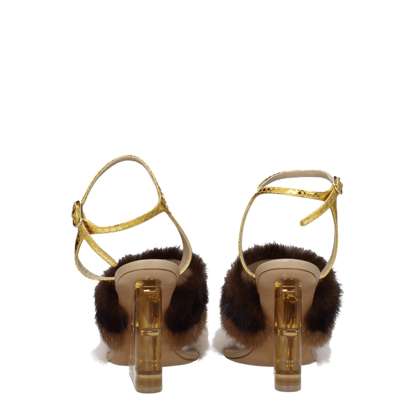 Brown Mink Strap-On Sandals