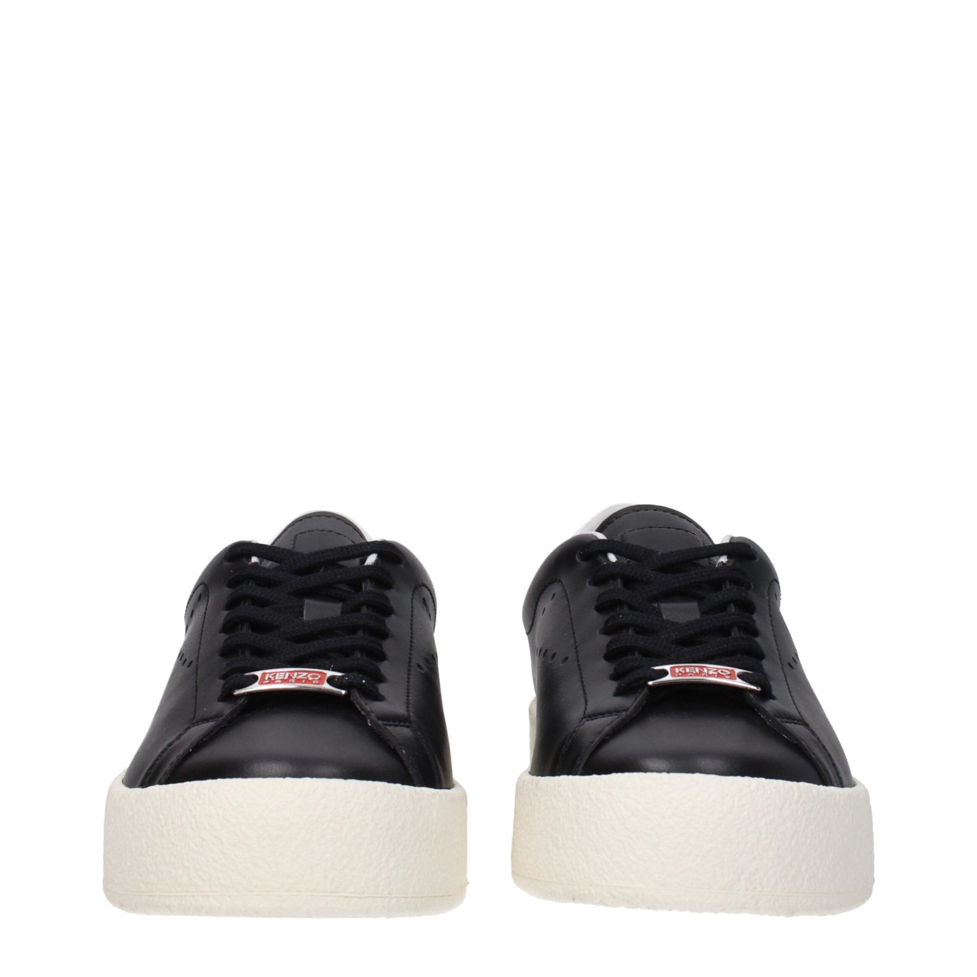 Black Leather Low Top Sneakers
