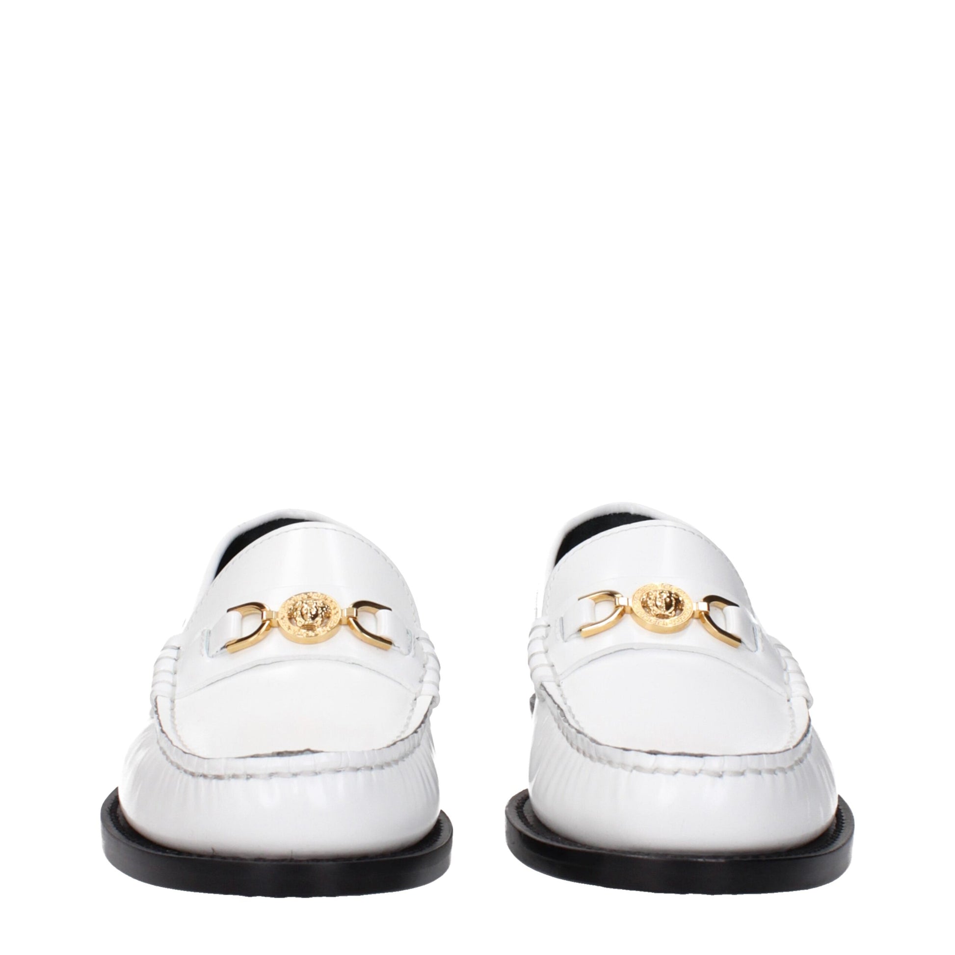 White Leather Slip-On Loafers