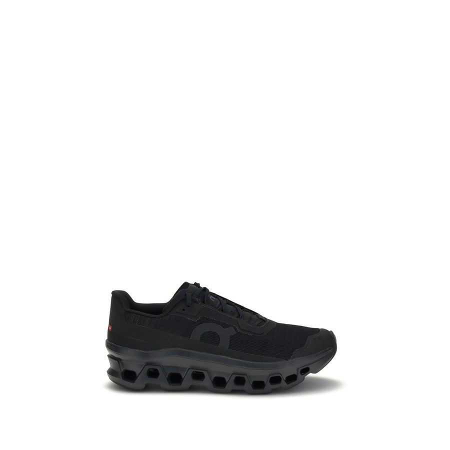 Black Recycled Polyester Athletic Sneakers