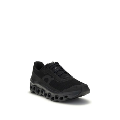 Black Recycled Polyester Athletic Sneakers