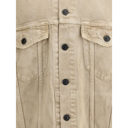 Beige Cotton Denim Jacket