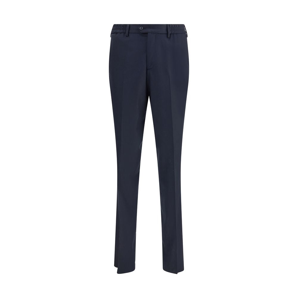 Blue Fleece Wool Chino Pants