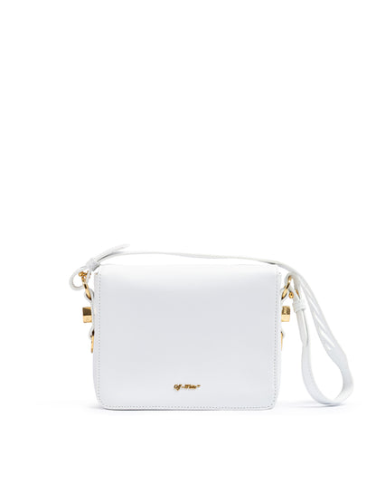 White/Gold  Metallic Stripe Crossbody Bag