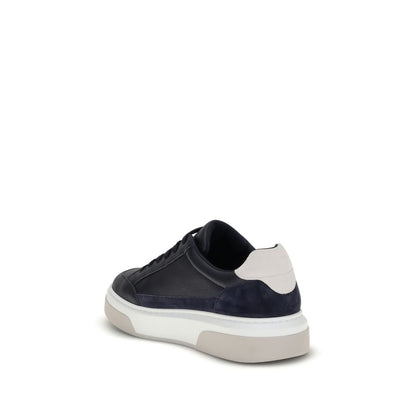 Blue Calf Leather Bos Taurus Low Top Sneakers