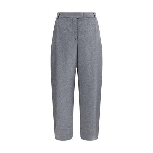 Gray Silk Casual Pants