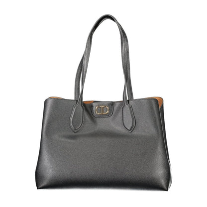 Black Polyethylene Women Handbag