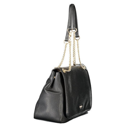 Black Polyethylene Women Handbag
