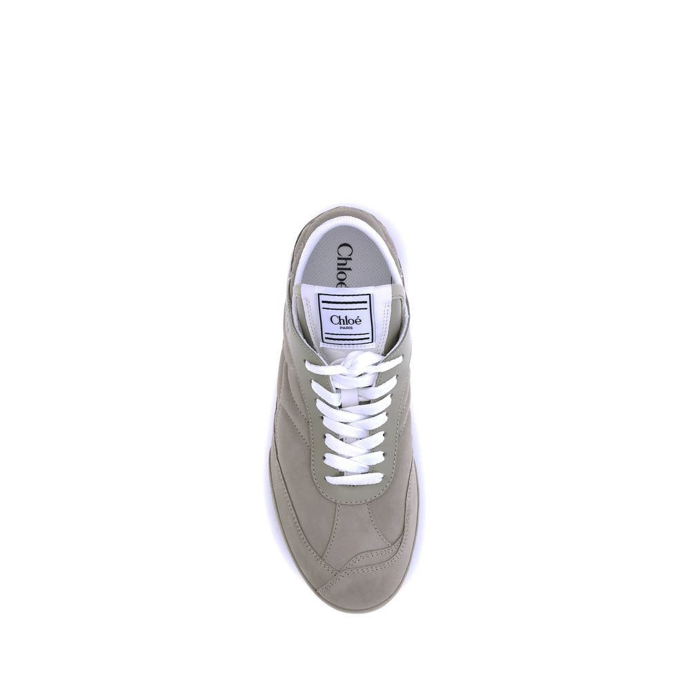 Beige Calf Leather Bos Taurus Low Top Sneakers