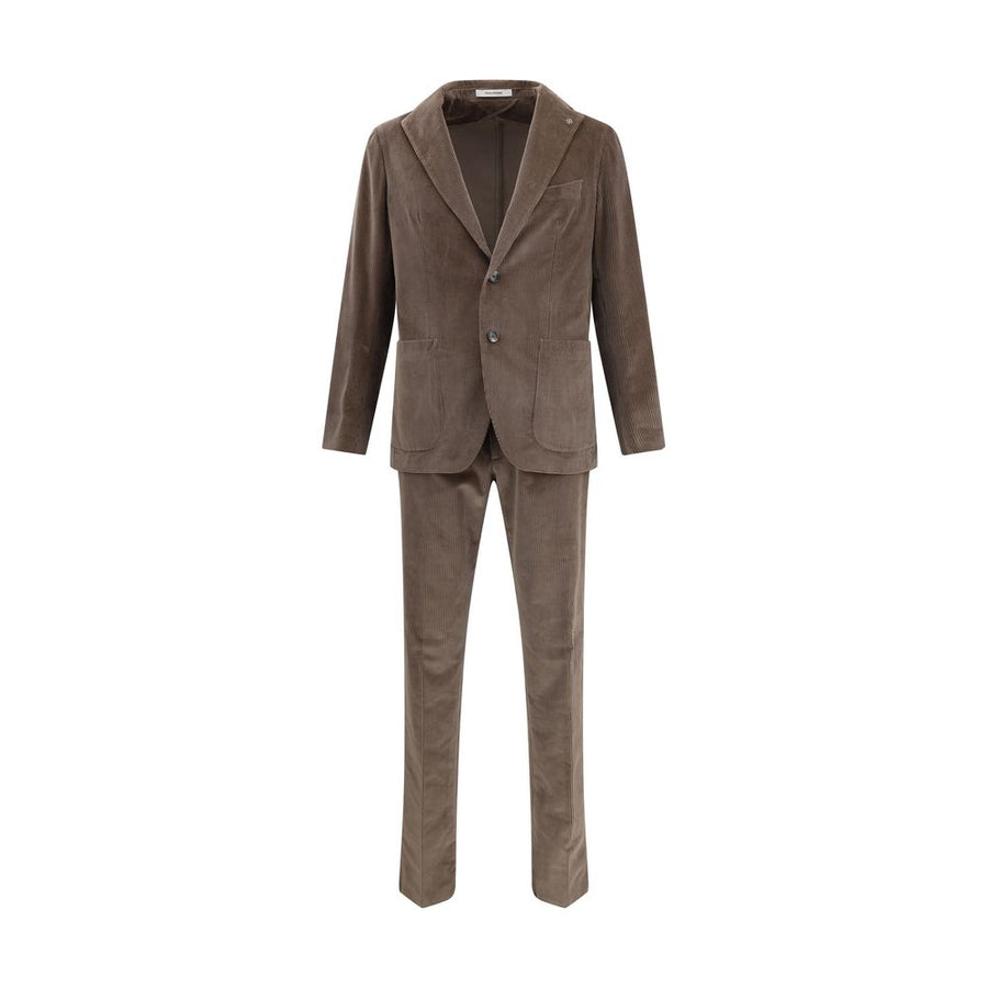 Brown Cotton Two-Piece Suit
