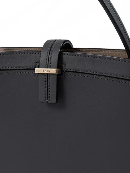 Anthracite Leather Shoulder Bag