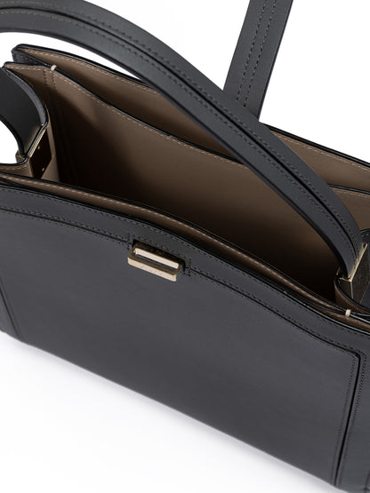 Anthracite Leather Shoulder Bag