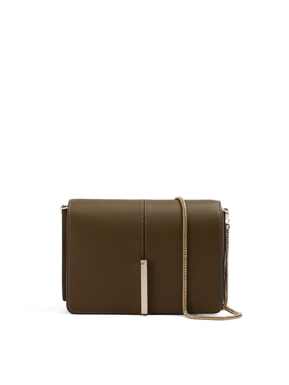 Olive Green Leather Crossbody Bag