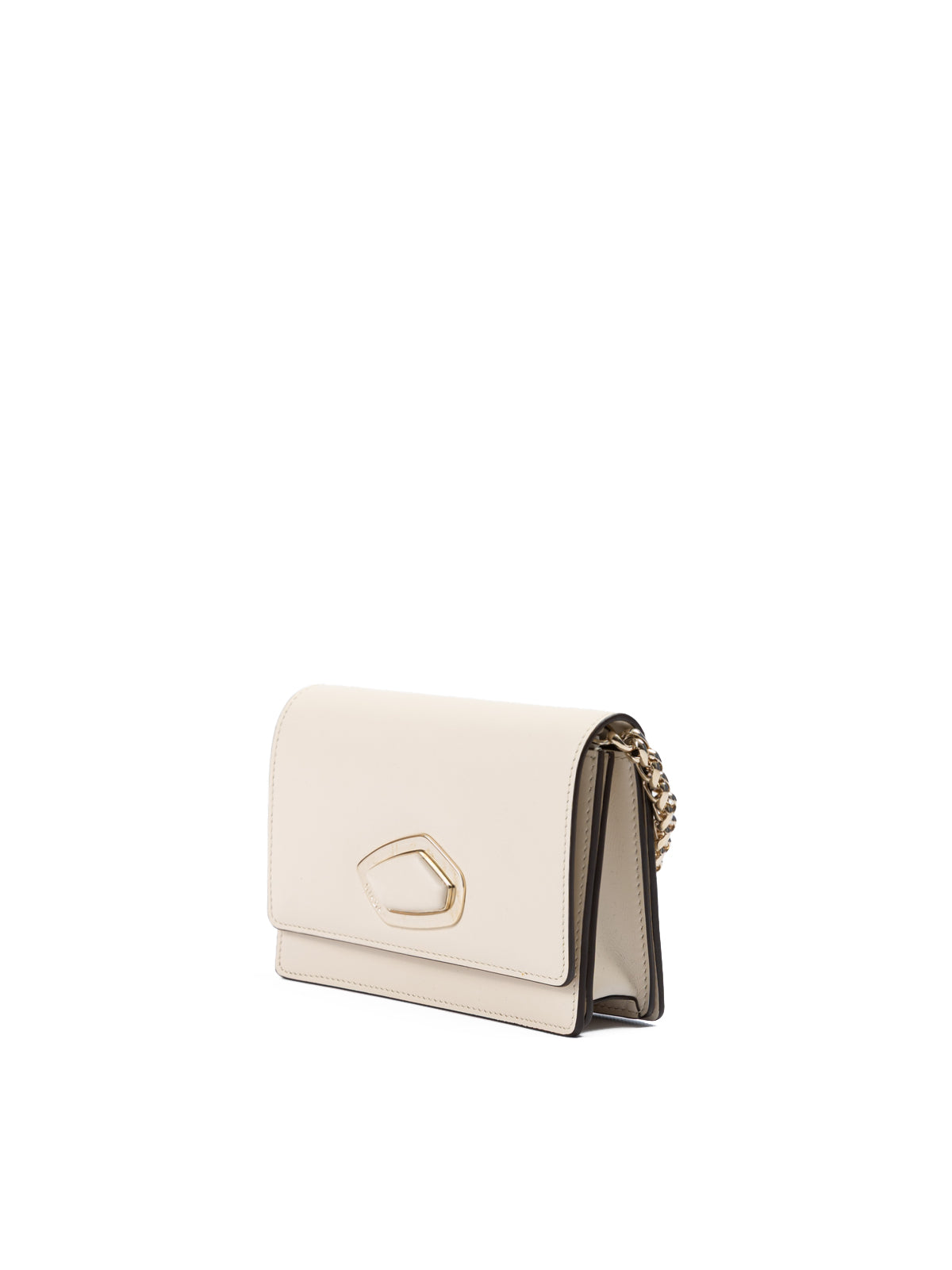 Beige Leather Clutch Bag