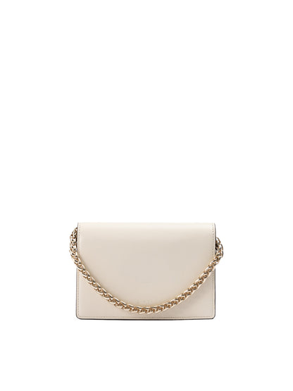 Beige Leather Clutch Bag