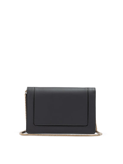 Dark Grey Leather Clutch Bag