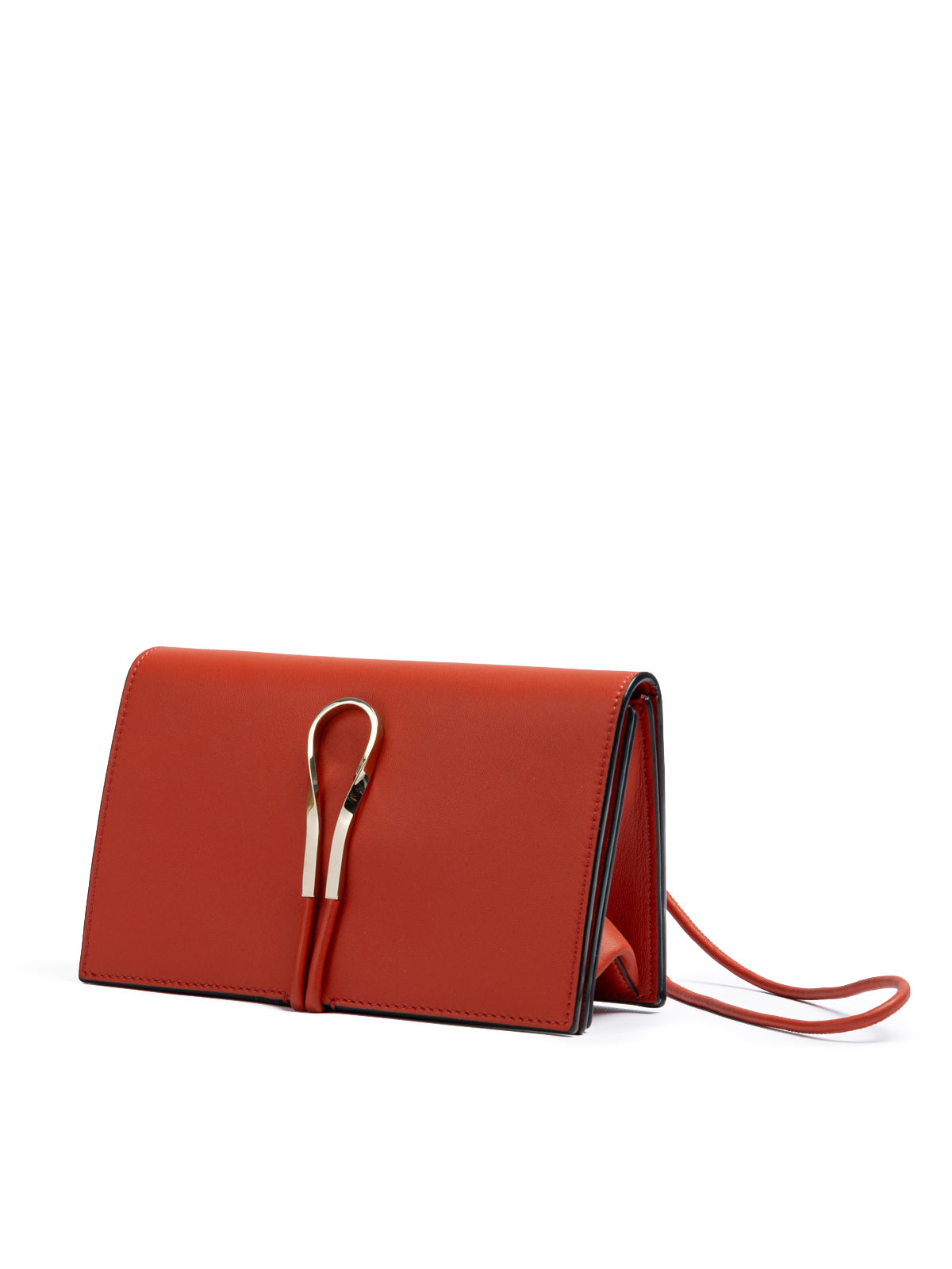 Red Leather Clutch Bag