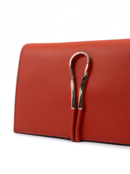 Red Leather Clutch Bag