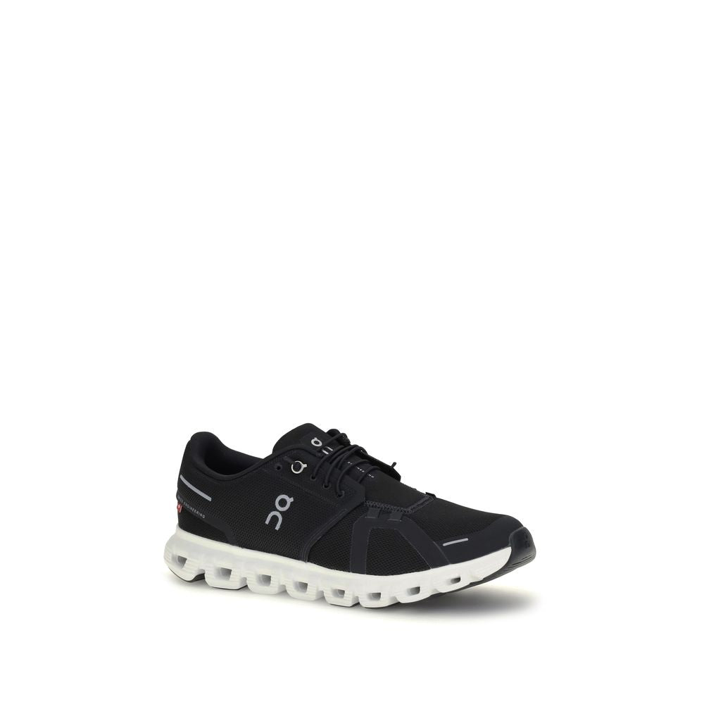 Black Recycled Polyester Athletic Sneakers