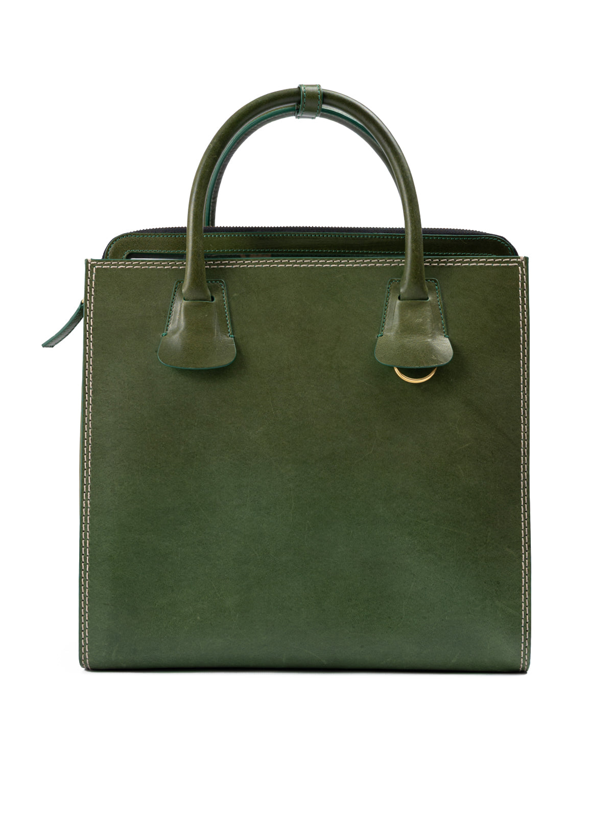 Green Leather Tote Bag