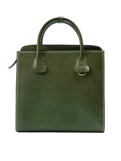 Green Leather Tote Bag
