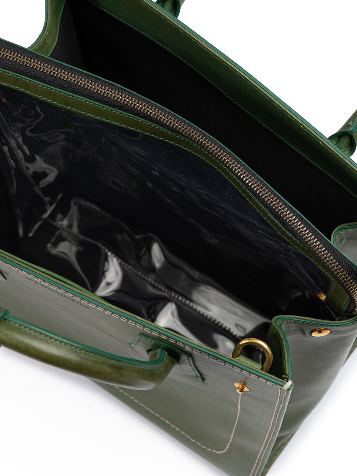 Green Leather Tote Bag