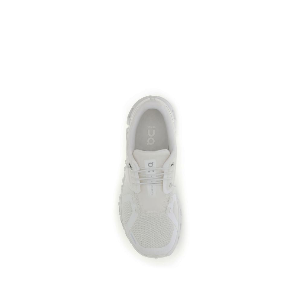 White Recycled Polyester Athletic Sneakers