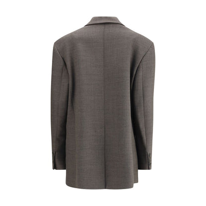 Gray Fleece Wool Blazer