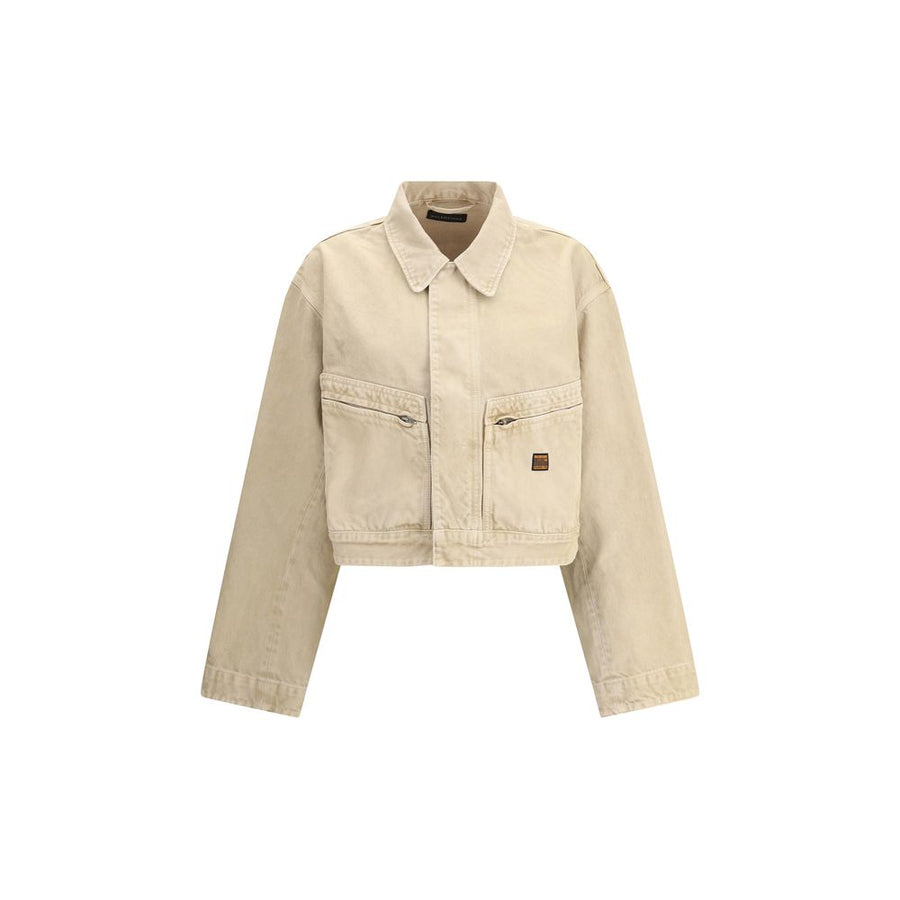 Beige Cotton Denim Jacket