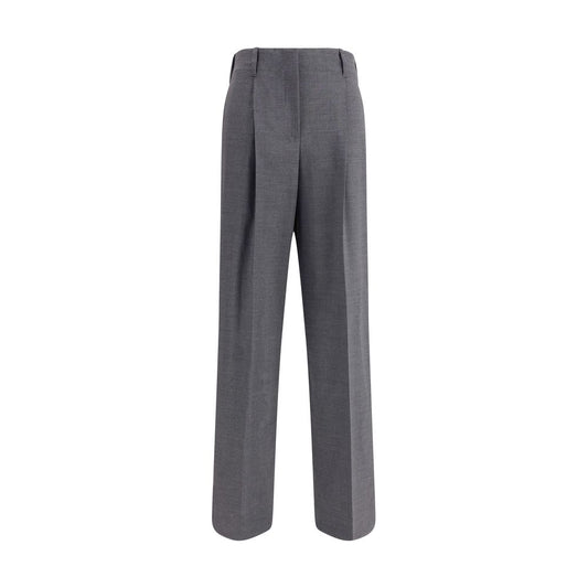 Gray Elastane Casual Pants