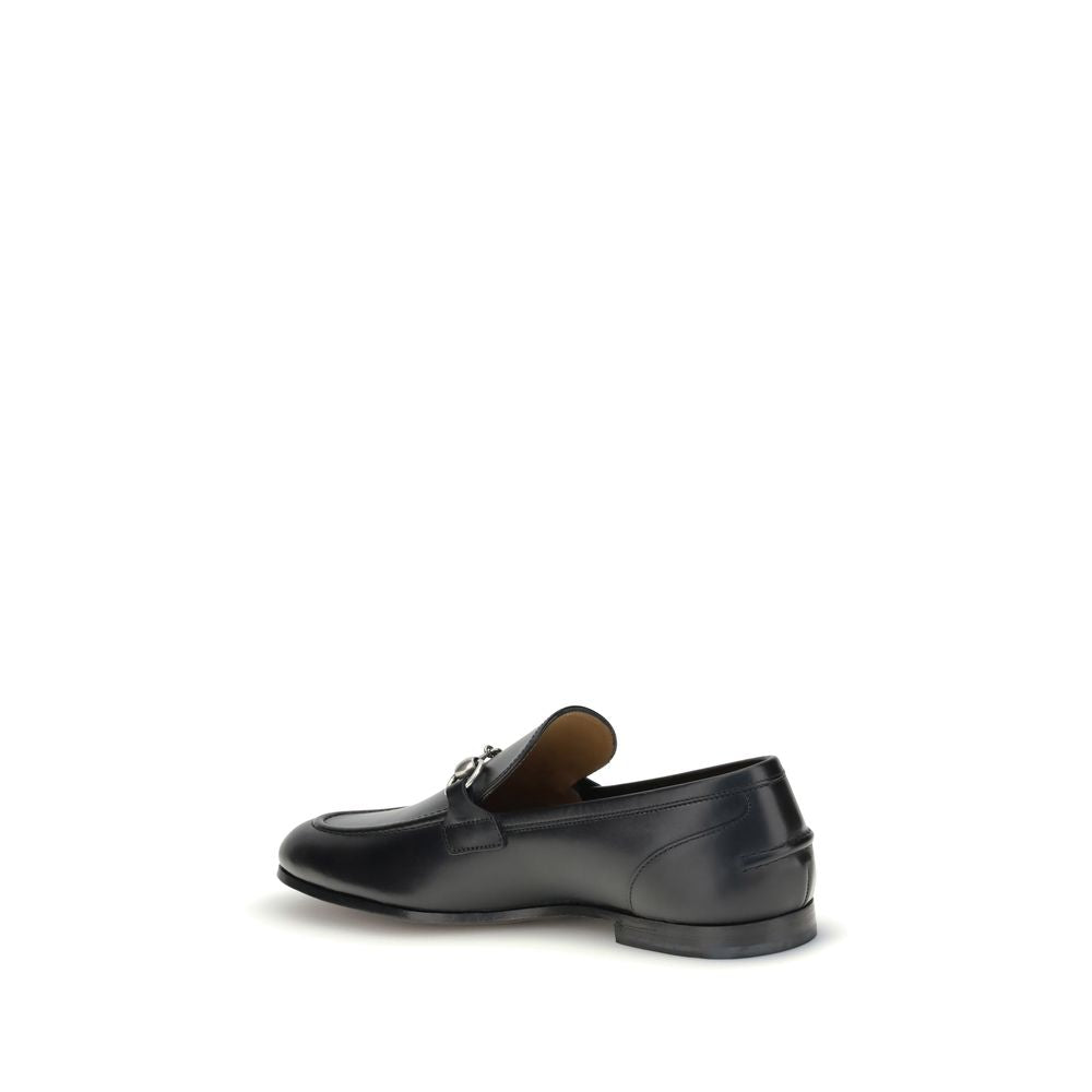 Black Calf Leather Bos Taurus Slip-On Loafers