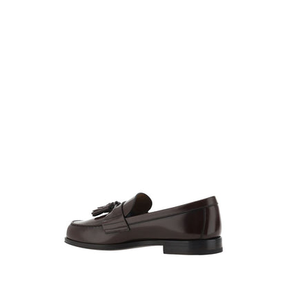 Brown Calf Leather Bos Taurus Slip-On Loafers