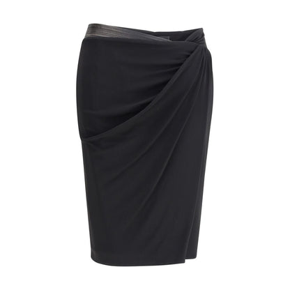 Black Viscose Midi Skirt