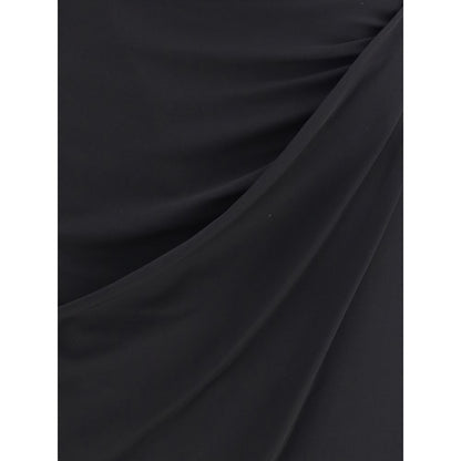 Black Viscose Midi Skirt