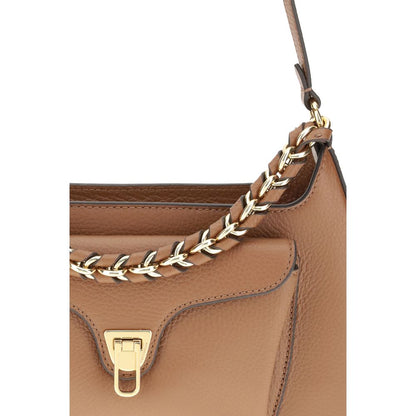Beige Calf Leather Bos Taurus Shoulder Bag