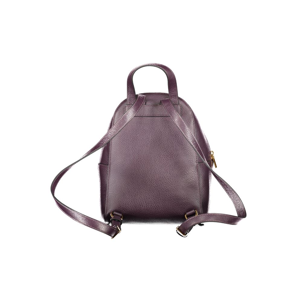 Purple Leather Women Backpack