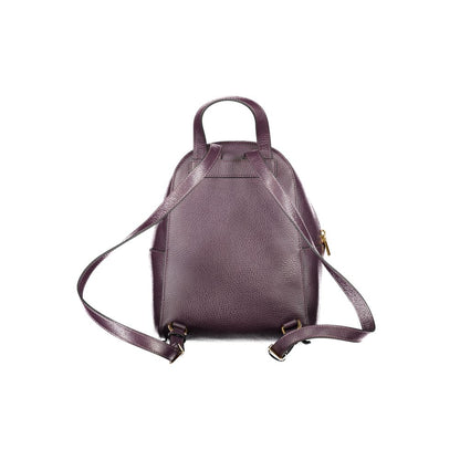 Purple Leather Women Backpack