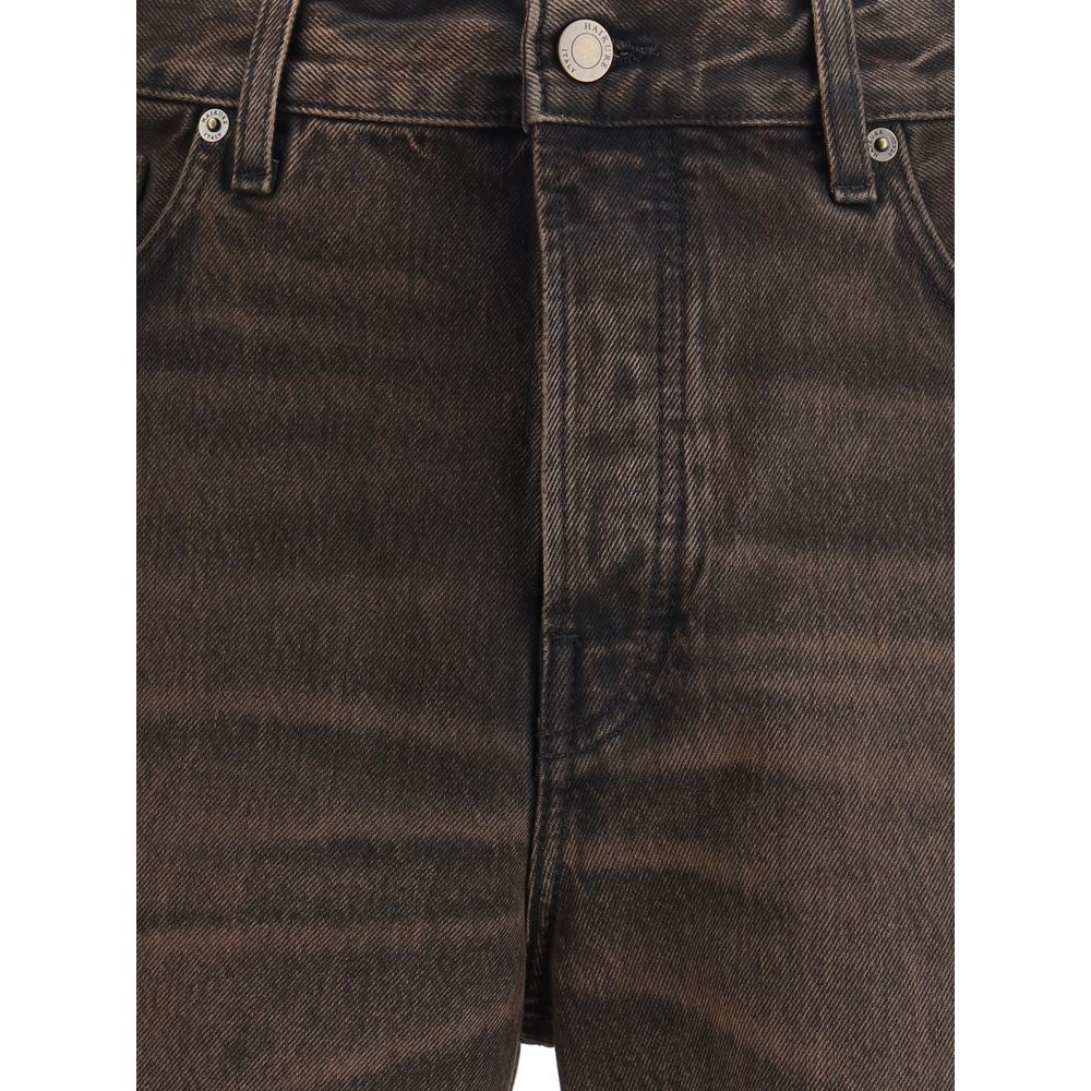 Brown Cotton Relaxed Fit Jeans