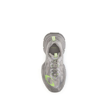Gray Polyester Athletic Sneakers