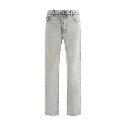 Light Blue Cotton Straight-Leg Jeans