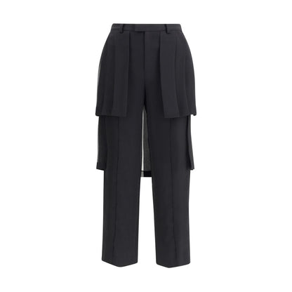 Black Acetate Casual Pants