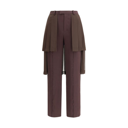 Brown Acetate Casual Pants