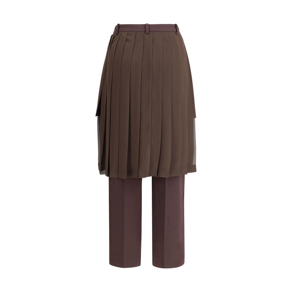 Brown Acetate Casual Pants