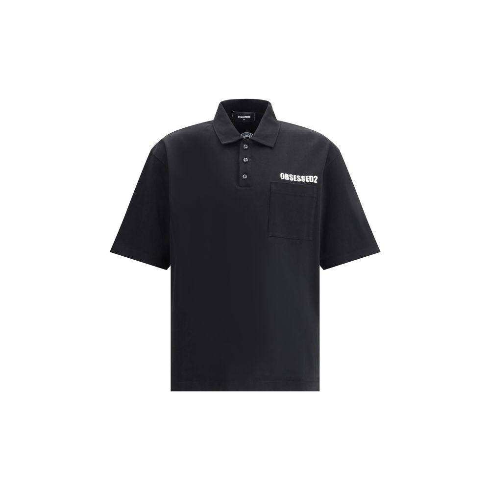 Black Cotton Polo Shirt