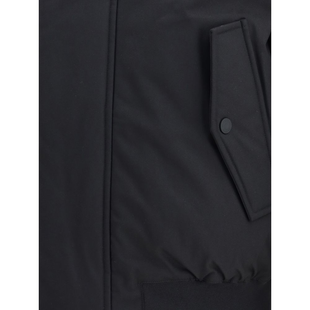 Black Polyester Bomber