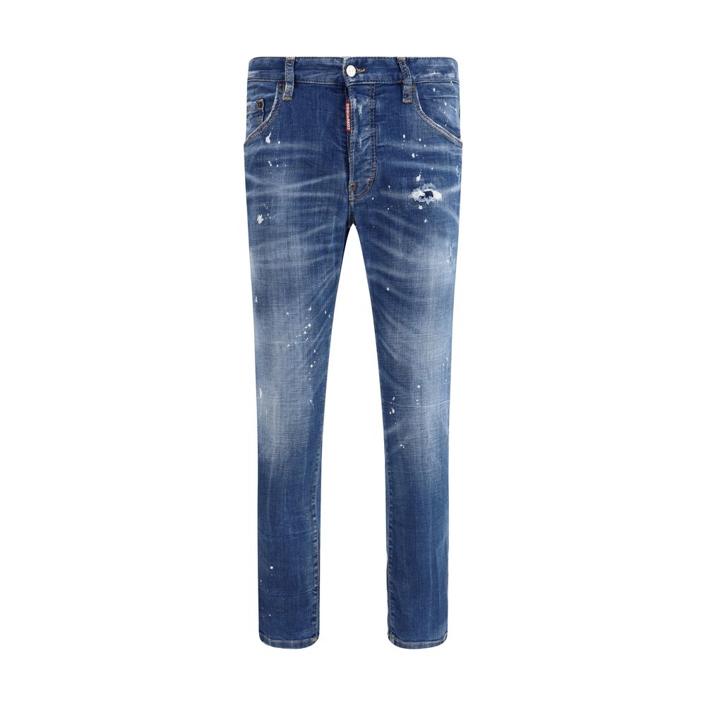 Blue Cotton Slim Fit Jeans